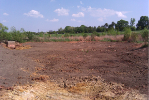 Fig 6. The soils for this stormwater wetland are properly prepar